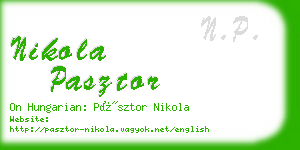 nikola pasztor business card